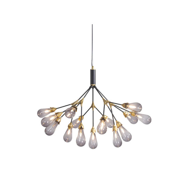 Serafina Hand-Cut Crystal Pendant Light with Brushed Brass Accents