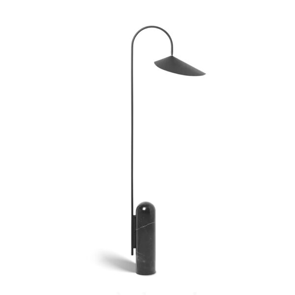 Montara Brushed Brass Architectural Floor Lamp with Sculptural Base