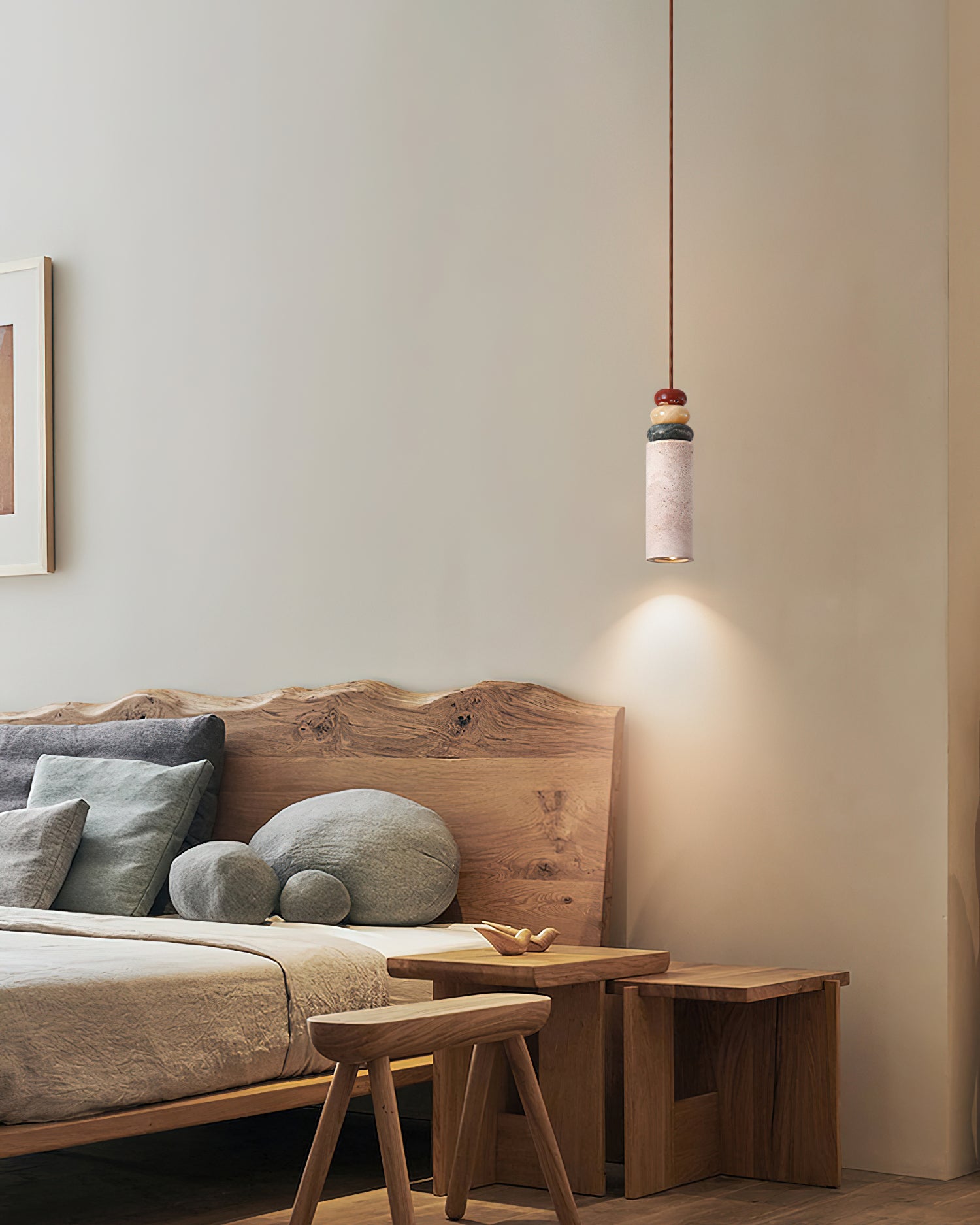 Lunaria Linear Pendant Light with Brushed Brass Frame - Image 9