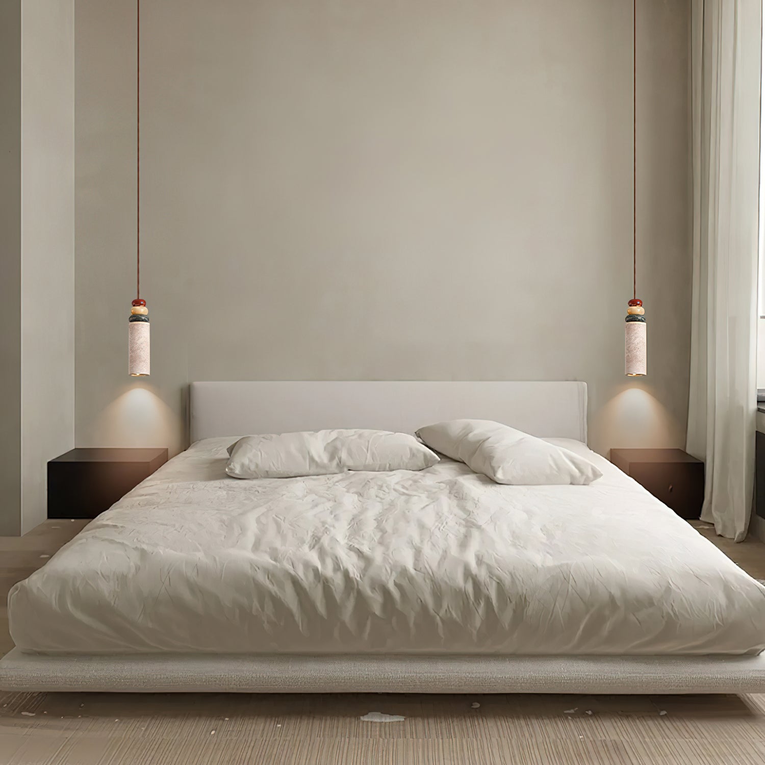 Lunaria Linear Pendant Light with Brushed Brass Frame - Image 13