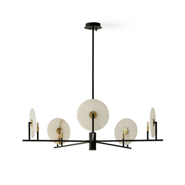 Auretta Cascading Crystal Pendant Light with Brushed Brass Tiers