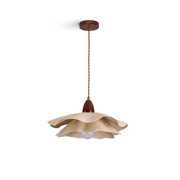 Lucia Hand-Blown Glass Pendant Light with Brushed Brass Accents