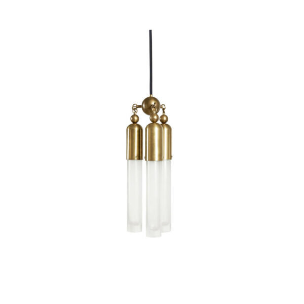 Varenna Crystal Pendant Light with Brushed Brass Accents
