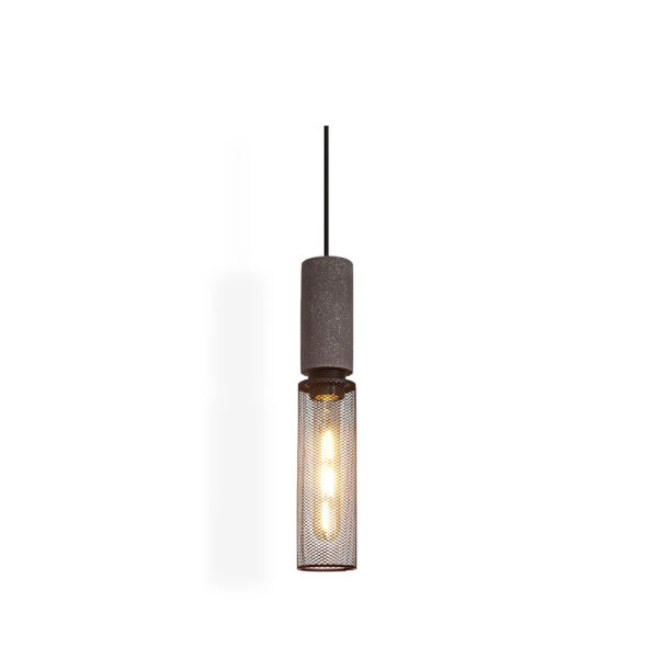 Montara Sculptural Concrete Pendant Light with Brushed Brass Accents
