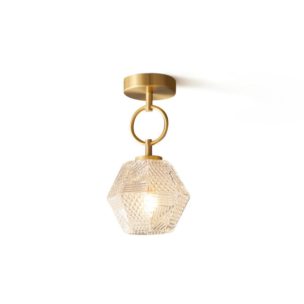 Montara Art Deco Crystal Ceiling Light with Diamond-Cut Glass