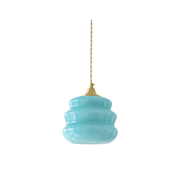 Fiorella Hand-Blown Glass Pendant Light with Brushed Brass Accents