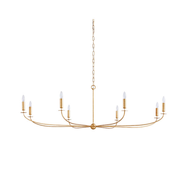 Serafina Crystal Chandelier with Sculpted Brass Candleholders