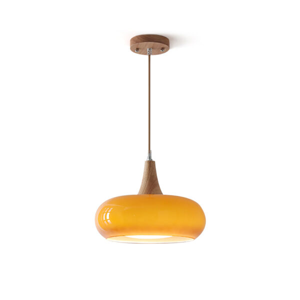 Bellagio Hand-Blown Glass Pendant Light with Brushed Brass Accents