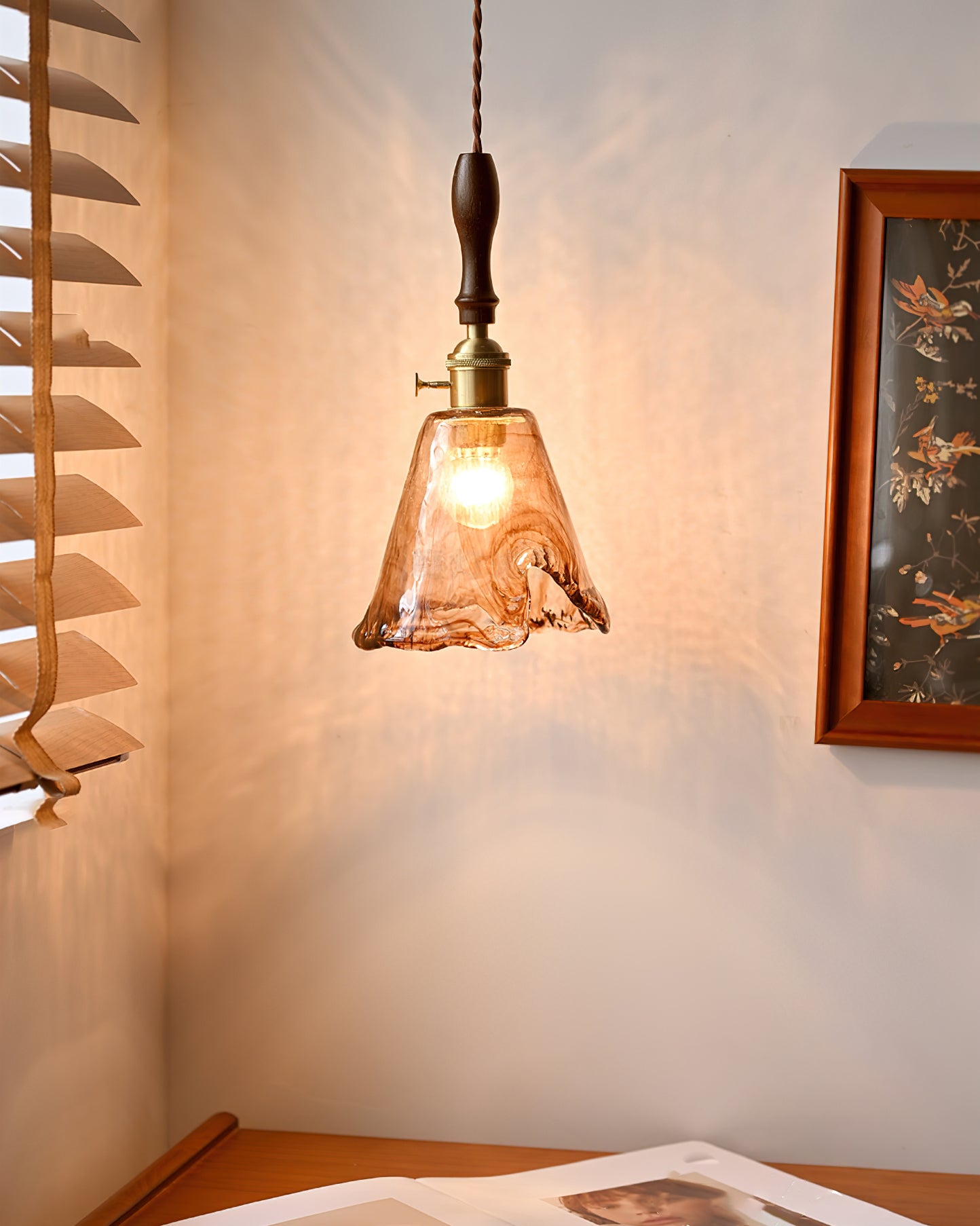 Radiance Crystal Pendant Light with Brushed Brass Accents - Image 6