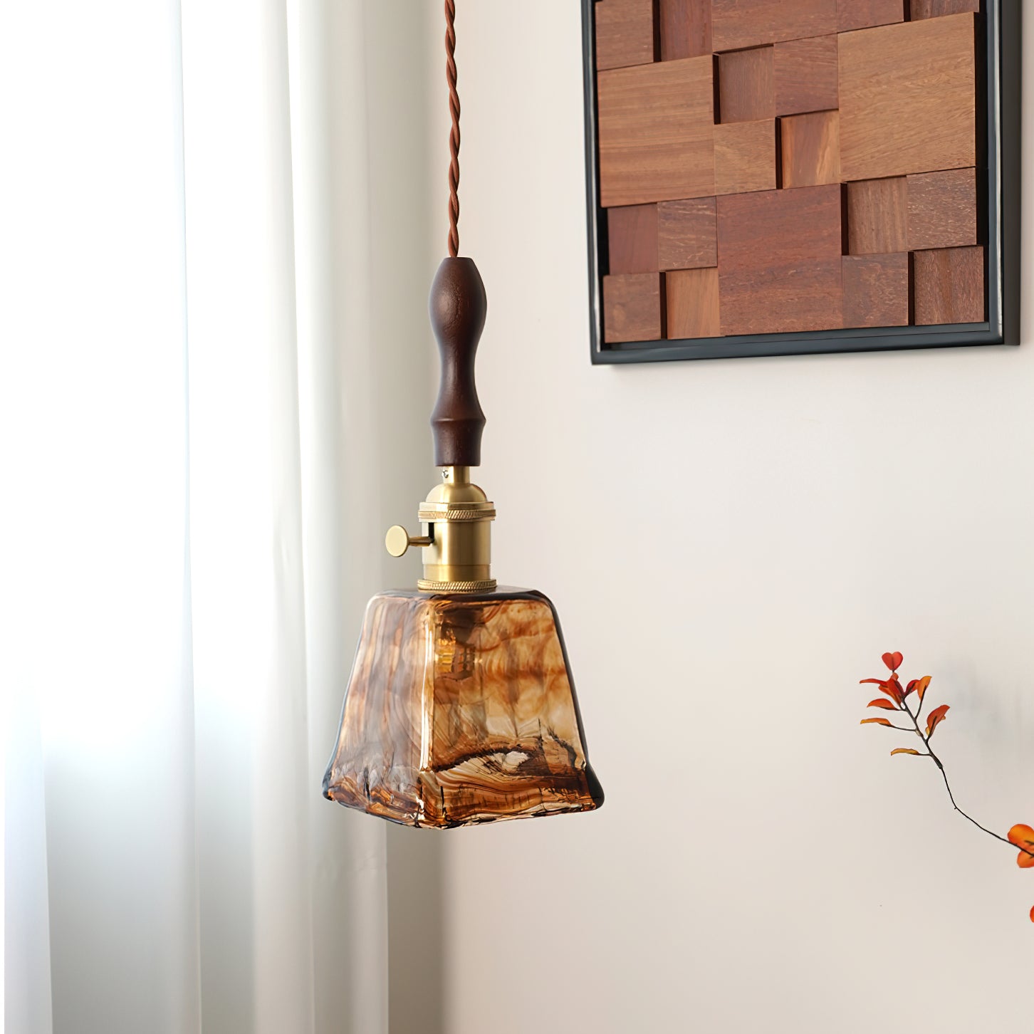 Radiance Crystal Pendant Light with Brushed Brass Accents - Image 2