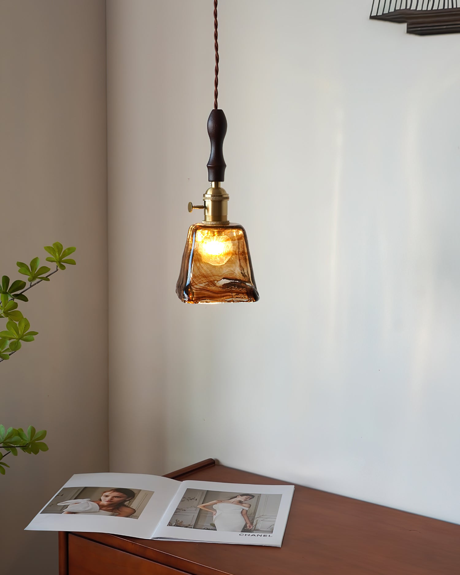 Radiance Crystal Pendant Light with Brushed Brass Accents - Image 10