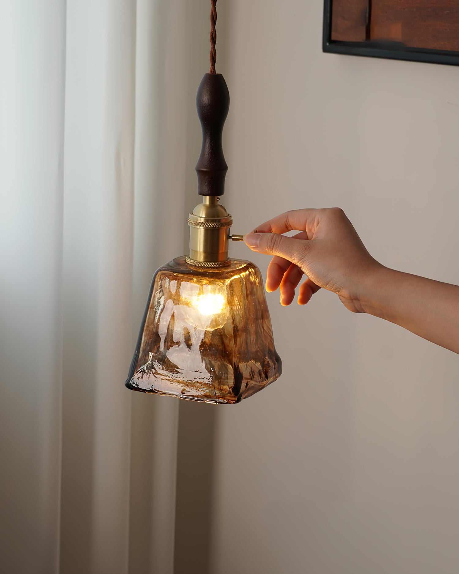 Radiance Crystal Pendant Light with Brushed Brass Accents - Image 8