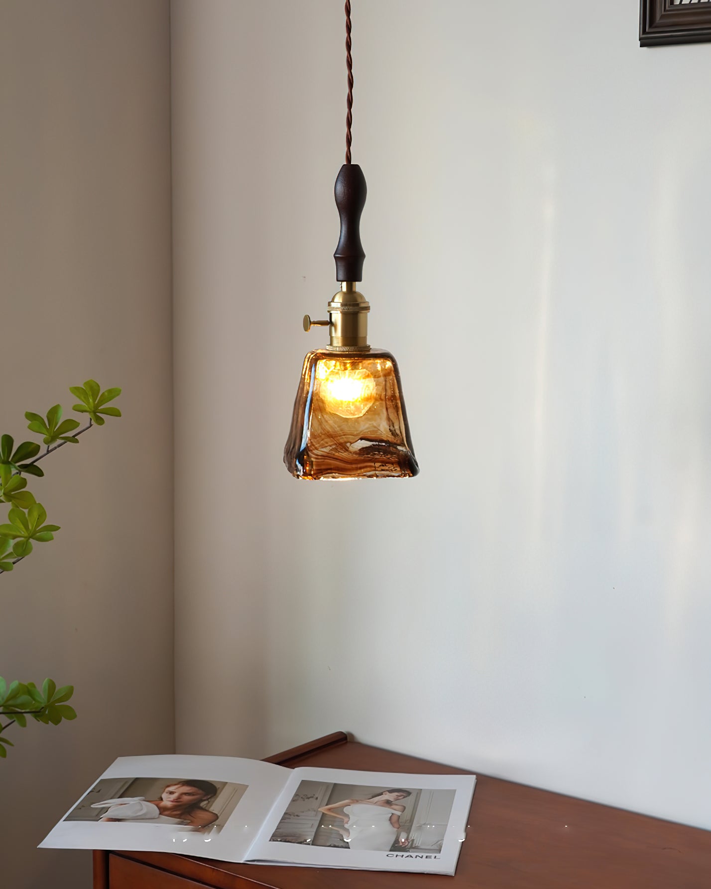 Radiance Crystal Pendant Light with Brushed Brass Accents - Image 7