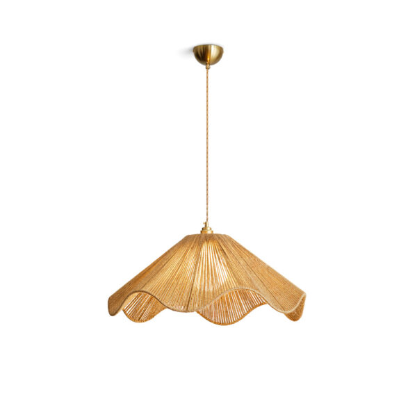 Marquise Brushed Brass Geometric Pendant Light with Sculptural Frame