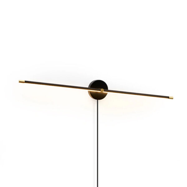 Fiorella Linear Brass Wall Sconce with Opaline Glass Shade
