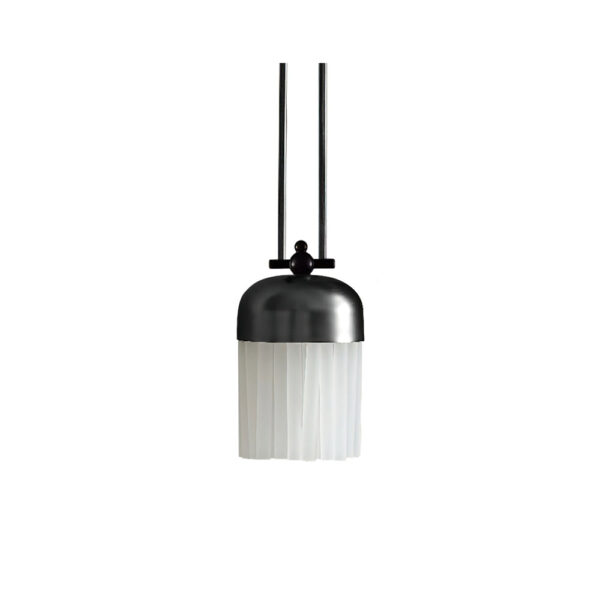 Bellagio Sculptural Brass Pendant Light with Opaline Glass Shade