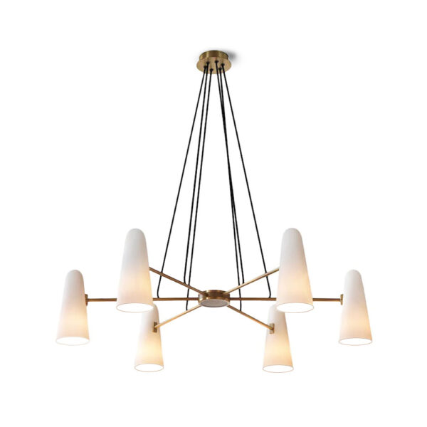 Bellagio Crystal Three-Tier Chandelier with Brushed Brass Frame