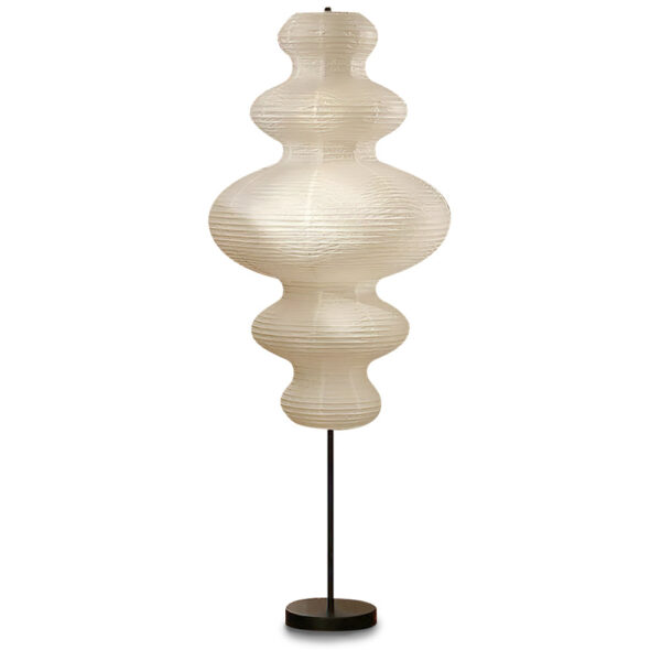 Lunaria Handcrafted Paper Floor Lamp with Brushed Brass Base