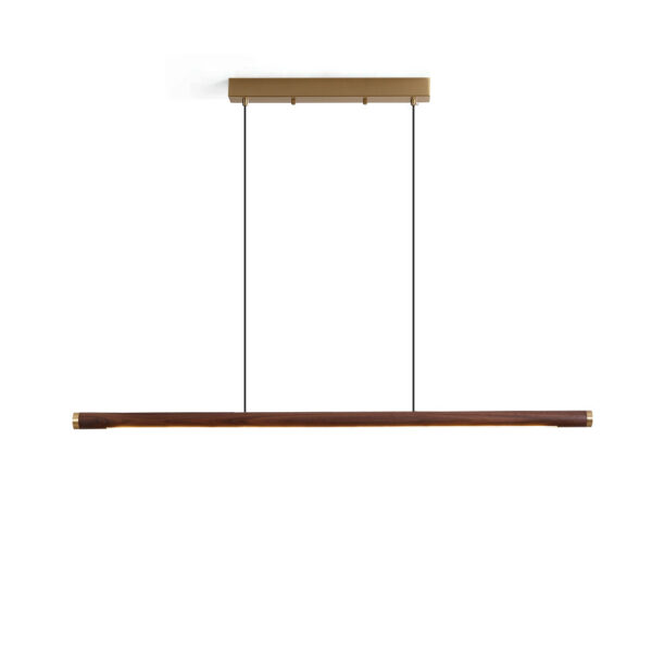Serafina Artisanal Oak Pendant Chandelier with Brushed Brass Detail
