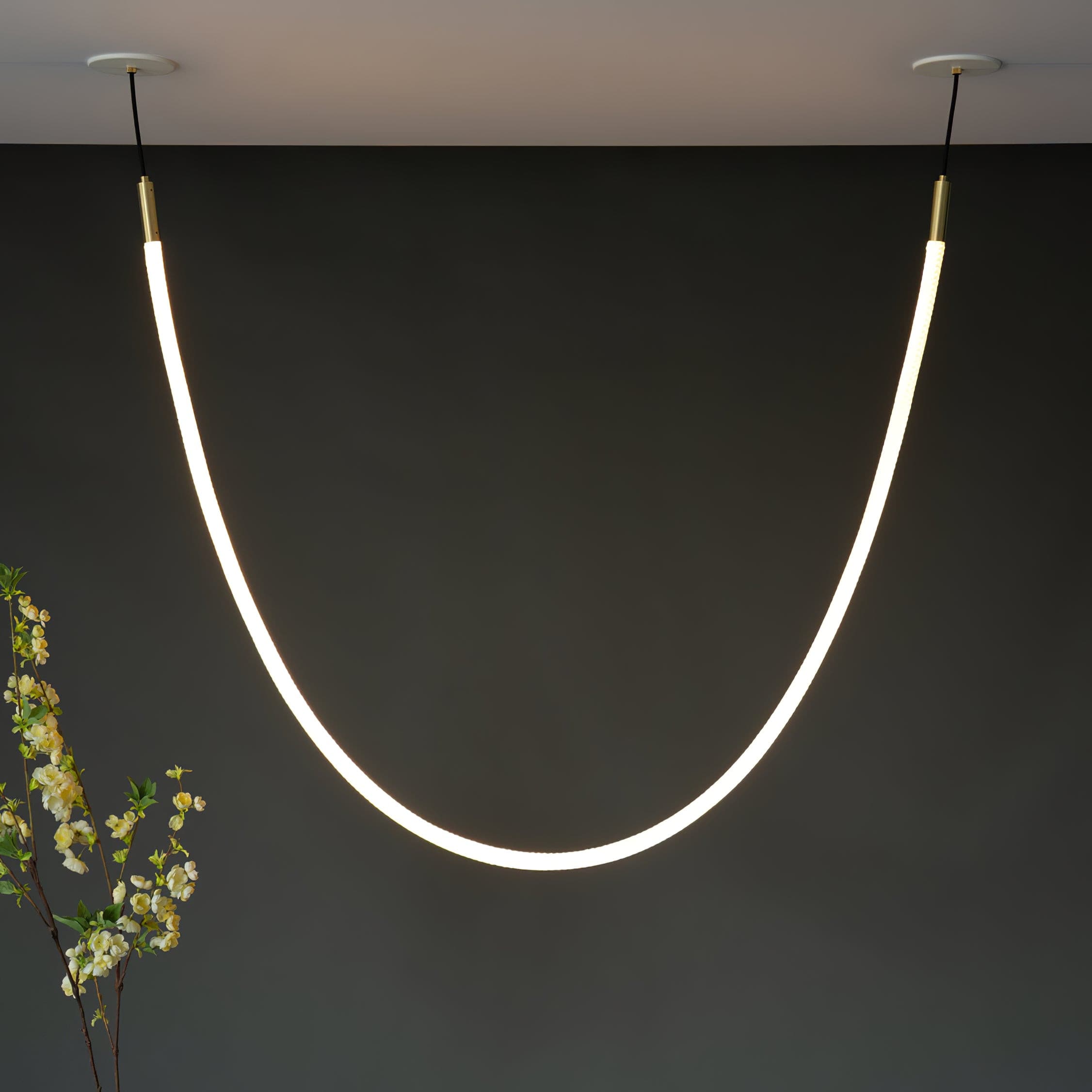 Lorenza Adjustable LED Pendant Light with Brushed Brass Arms - Image 78