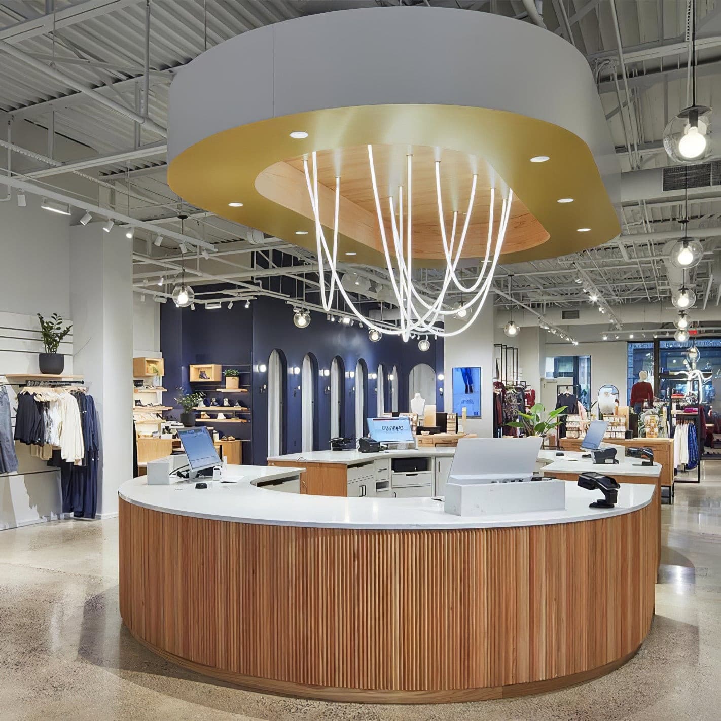Lorenza Adjustable LED Pendant Light with Brushed Brass Arms - Image 63