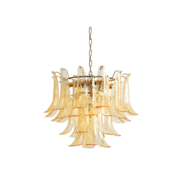 Bellagio Cascading Crystal Three-Tier Chandelier with Brushed Brass Frame